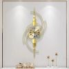 39.4" 3D Modern Metal Oversized Wall Clock with Golden Geometric Frame for Living Room