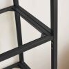 Modern Black Metal Arched Top Display Rack Bookcase with 5 Glass Storage Shelves