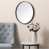 Round 18-inch Wall Mirror in Black - Living Room Bedroom Accent Bathroom Mirror