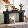 Modern Farmhouse 63-inch Narrow Entryway Console Sofa Table in Black Wood Finish