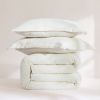 King Size 3-Piece Off White Boucle Duvet Cover Set