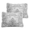 King size White Damask Embroidered 4 Piece Oversized Bedspread Set