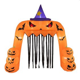 Halloween Inflatable Pumpkin Archway with Stakes and Water Bags