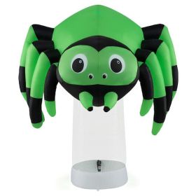 6 Feet Halloween Inflatable Spider with 3 Color Rotating Light