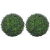 HOMCOM 2 PCS 16.5" Topiary Balls Lavender Topiary Plants, Faux Topiaries Indoor Outdoor Fake Plants for Home Decor