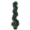 Outsunny Topiary Artificial Cedar Tree 3ft Spiral Fake Plant Pre-potted Indoor Outdoor High-Quality