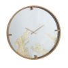 D15.7x2.4" Minimalist Mirrored Clock, Gold