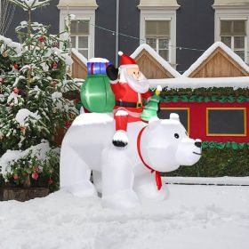 6ft 15W 7pcs LED Lights Santa Claus Rides Polar Bear Garden Santa Claus Christmas Decoration