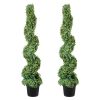 VEVOR 2 pcs. Artificial Boxwood Tower Topiary Spiral Artificial Plant 122cm high Decorative Plant Green Plastic PE Iron Topiary Plants incl. 10 pcs. R