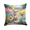 Chihuahua Spring Path Throw Pillow Machine Washable, Indoor Outdoor Decorative Pillow for Couch, Bed or Patio, 14Hx14W