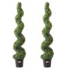 VEVOR 2 Pack 5' Artificial Boxwood Topiary Tree Faux Plant UV Decor In/Outdoor