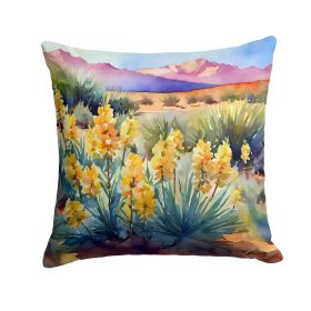 New Mexico Yucca Flower in Watercolor Throw Pillow Machine Washable, Indoor Outdoor Decorative Pillow for Couch, Bed or Patio, 18Hx18W