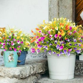 5 Bundles Artificial Calla Lilly Realistic UV Resistant Fake Flowers Faux Plastic Long Stem Plants for Indoor Planter Home Porch Yard Spring Summer Ce