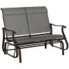 2-Person Outdoor Glider Bench, Patio Glider Loveseat Chair with Powder Coated Steel Frame, 2 Seats Porch Rocking Glider for Backyard, Lawn