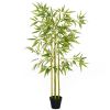5FT Artificial Bamboo Tree Faux Decorative Plant in Nursery Pot for Indoor Décor