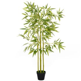 5FT Artificial Bamboo Tree Faux Decorative Plant in Nursery Pot for Indoor Décor