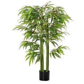 4.5FT Artificial Bamboo Tree Faux Decorative Plant in Nursery Pot for Indoor Décor