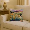 New Mexico Yucca Flower in Watercolor Throw Pillow Machine Washable, Indoor Outdoor Decorative Pillow for Couch, Bed or Patio, 18Hx18W