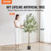 VEVOR Artificial Olive Tree, 6 FT Tall Faux Plant, Secure PE Material & Anti-Tip Tilt Protection Low-Maintenance Plant