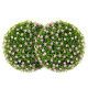 2 PCS Artificial Plant Topiary Balls 17.5 Inch Faux Decorative Balls with Pink Flowers