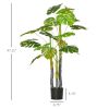 HOMCOM 4ft Artificial Monstera Tree, Fake Tropical Split Leaf Plant for Indoor or Outdoor Décor