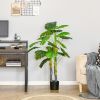 HOMCOM 4ft Artificial Monstera Tree, Fake Tropical Split Leaf Plant for Indoor or Outdoor Décor