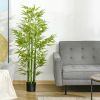 HOMCOM 5ft Artificial Bamboo Tree, Faux Decorative Plant in Nursery Pot for Indoor or Outdoor Décor