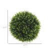 HOMCOM 2 PCS 17.7" Topiary Balls Cedar Topiary Plants, Indoor Outdoor Fake Plants, UV-protected, Green