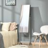 HOMCOM Lockable Jewelry Cabinet with Full-Length Mirror Floor Standing Organizer 4 Adjustable Angles Grey