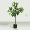 Potted Fake Plants Set of 2, Lifelike Laurel Artificial Trees with 345 PEVA Leaves for Indoor Outdoor Decor, Green