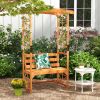 6.2 FT Tall Patio Garden Arbor with Pergola and 2-Seat Bench for Garden Lawn Backyard Decoration