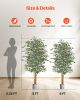 6FT Artificial Ficus Tree Tall Faux Plant with Black Pot for Indoor Decor