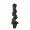 Outsunny Topiary Artificial Cedar Tree 3ft Spiral Fake Plant Pre-potted Indoor Outdoor High-Quality