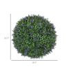 HOMCOM 2 PCS 16.5" Topiary Balls Lavender Topiary Plants, Faux Topiaries Indoor Outdoor Fake Plants for Home Decor