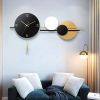 35.4" Modern Geometric Metal Digital Wall Clock Oversized Wall Decor For Living Room