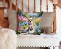 Chihuahua Spring Path Throw Pillow Machine Washable, Indoor Outdoor Decorative Pillow for Couch, Bed or Patio, 14Hx14W