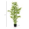 HOMCOM 5ft Artificial Bamboo Tree, Faux Decorative Plant in Nursery Pot for Indoor or Outdoor Décor
