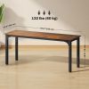 71" Computer Desk, Desktop Desk with Metal Legs, Rustic Brown