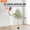 VEVOR Artificial Olive Tree, 5 FT Tall Faux Plant, Secure PE Material & Anti-Tip Tilt Protection Low-Maintenance Plant