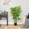 HOMCOM 4.5FT Artificial Bamboo Tree, Decorative Faux Plant in Nursery Pot for Indoor or Decor