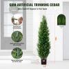 VEVOR 2 Pack 5' Artificial Cedar Topiary Tree Faux Plant UV Decor In/Outdoor