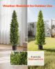 VEVOR Artificial Topiary Cedar Trees, 60 inch 2 Set Faux Pine Shrubs Plants, Fake Silk Tree Look Real