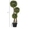HOMCOM 35.5" Faux Boxwood Triple Sphere Topiary, Light Green, Indoor & Outdoor Decor, Potted