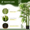 4.5FT Artificial Bamboo Tree Faux Decorative Plant in Nursery Pot for Indoor Décor