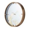 D15.7x2.4" Minimalist Mirrored Clock, Gold