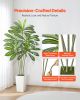 VEVOR Artificial Dracaena Tree 6 ft, Fake Palm Tropical Plants with White Tall Planter, Faux Floor Silk Plant in Pot