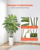 VEVOR Artificial Dracaena Tree 5 ft, Fake Palm Tropical Plants with White Tall Planter, Faux Floor Silk Plant in Pot