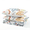 Full/Queen Botanical Bohemian Floral Lightweight 3 Piece Quilt Set