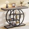 Modern 41-inch Wide Narrow Entryway Console Table with Grey Wood Finish Shelves