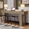 Modern Farmhouse 63-inch Entryway Console Sofa Table in Grey Wood Finish